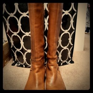 Franco Sarto Leather Tall Boots- Brown Size 8